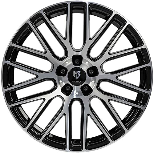 Schwarze Alufelge mit speichenartigem Design
