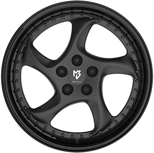 Schwarze Autoreifenfelge mit fünf Speichen